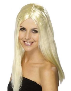 Ladies Star Style Fancy Dress Long Wig Blonde